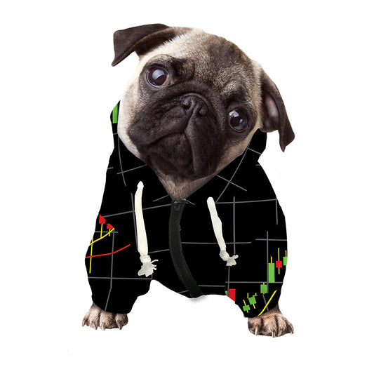 Candlestick Stock Graph Chart Print Dog Zip Up Hoodie