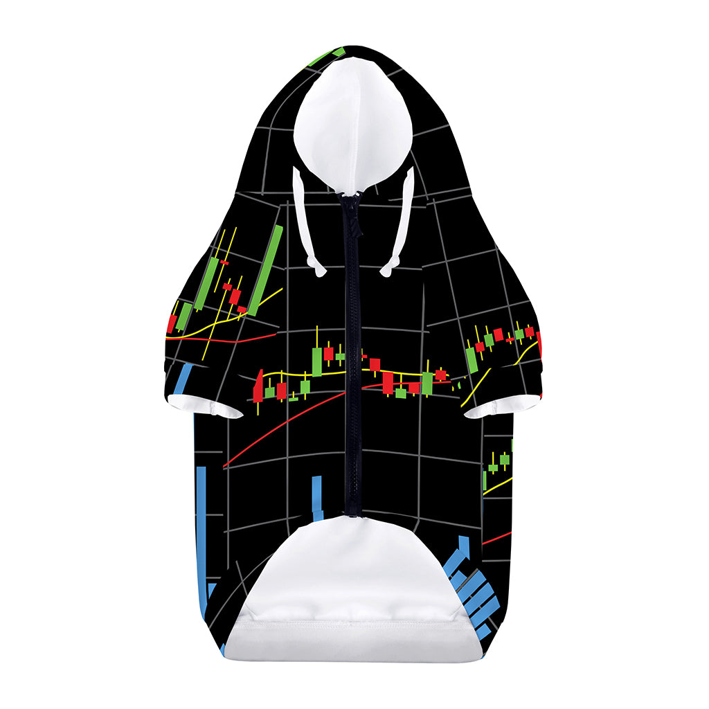 Candlestick Stock Graph Chart Print Dog Zip Up Hoodie