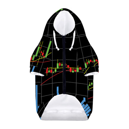 Candlestick Stock Graph Chart Print Dog Zip Up Hoodie