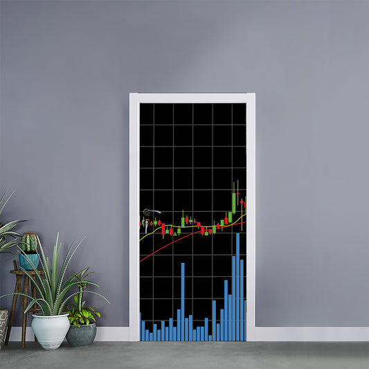 Candlestick Stock Graph Chart Print Door Sticker