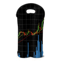 Candlestick Stock Graph Chart Print Double Neoprene Wine Tote