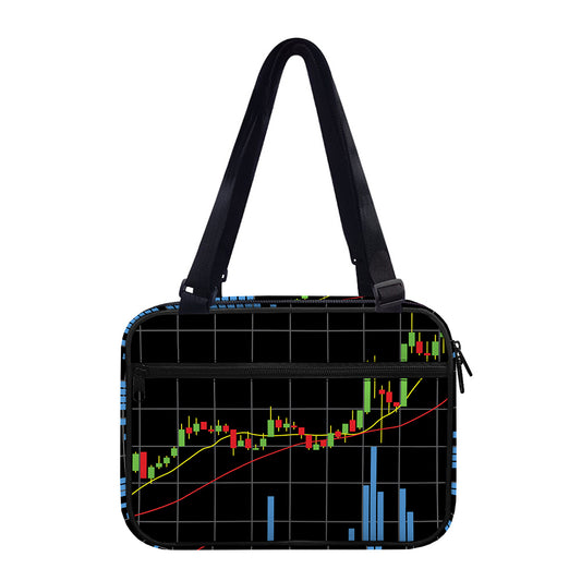 Candlestick Stock Graph Chart Print Double Strap Bible Bag