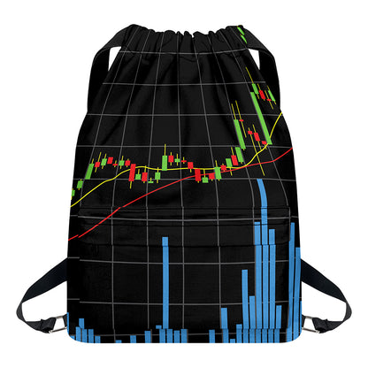 Candlestick Stock Graph Chart Print Drawstring Backpack