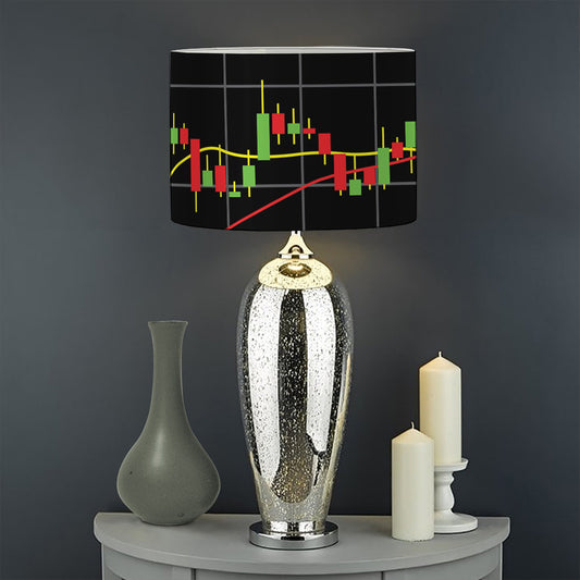 Candlestick Stock Graph Chart Print Drum Lamp Shade