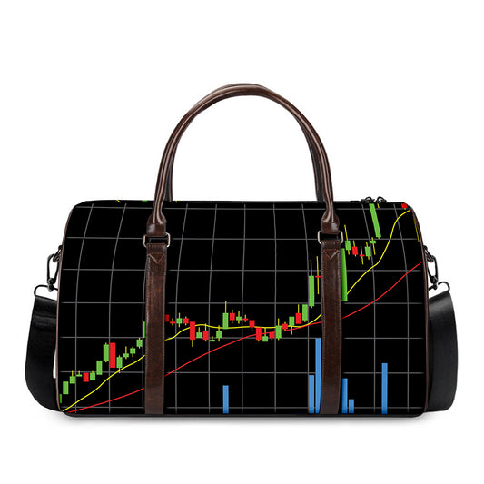 Candlestick Stock Graph Chart Print Duffle Bag