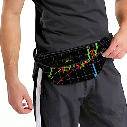 Candlestick Stock Graph Chart Print Fanny Pack