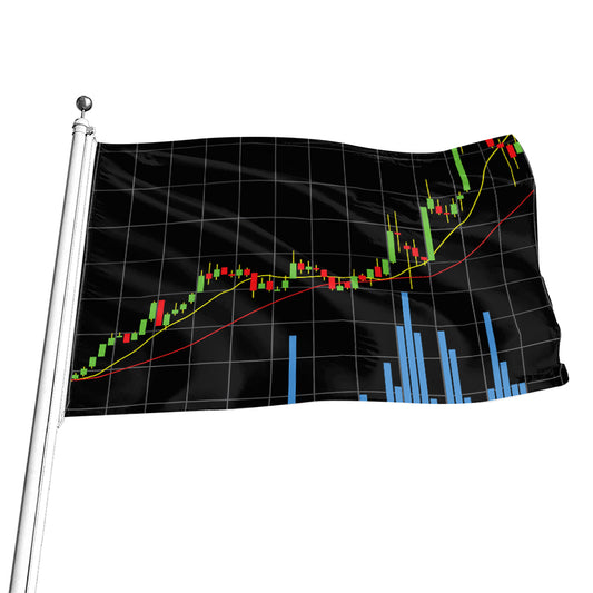 Candlestick Stock Graph Chart Print Flag
