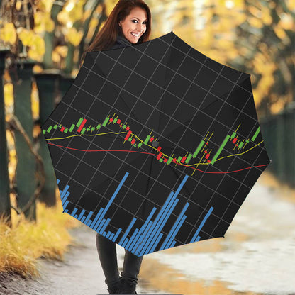 Candlestick Stock Graph Chart Print Foldable Umbrella