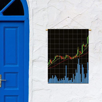 Candlestick Stock Graph Chart Print Garden Flag