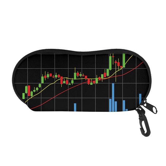 Candlestick Stock Graph Chart Print Glasses Case