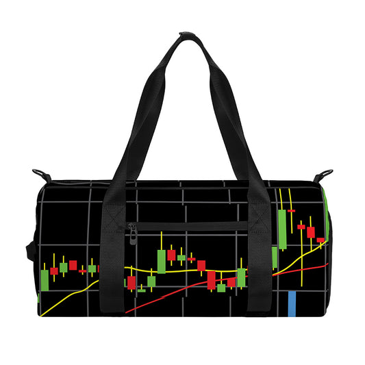 Candlestick Stock Graph Chart Print Gym Bag