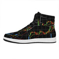 Candlestick Stock Graph Chart Print High Top Leather Sneakers