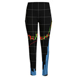 Candlestick Stock Graph Chart Print High-Waisted Pocket Leggings