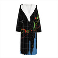 Candlestick Stock Graph Chart Print Hooded Bathrobe