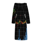 Candlestick Stock Graph Chart Print Hooded Bathrobe