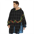 Candlestick Stock Graph Chart Print Hoodie Blanket