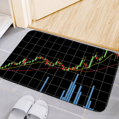 Candlestick Stock Graph Chart Print Indoor Door Mat