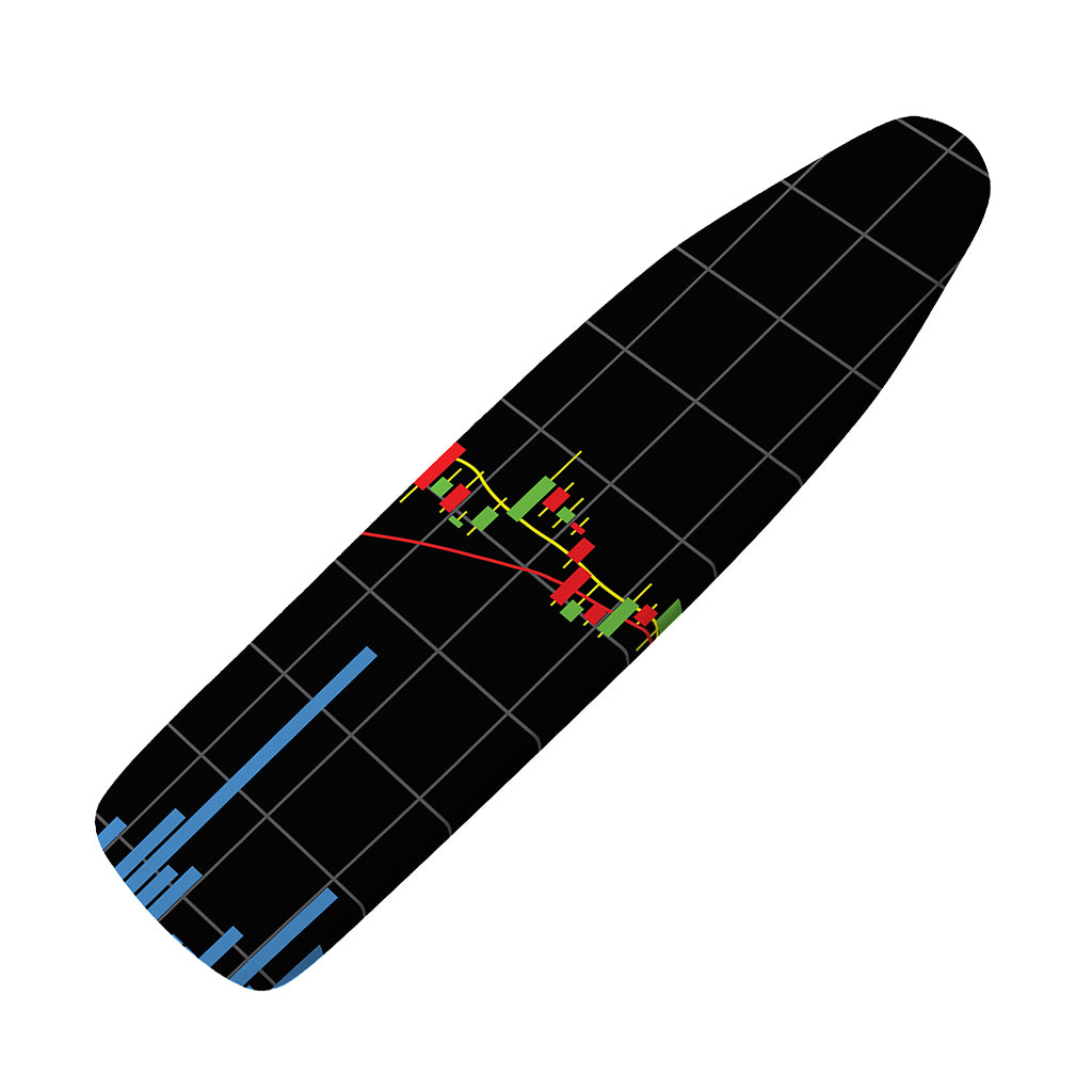 Candlestick Stock Graph Chart Print Ironing Board Cover