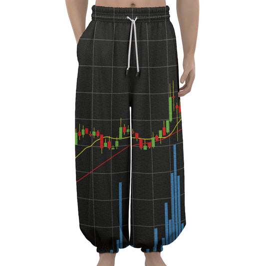 Candlestick Stock Graph Chart Print Lantern Pants