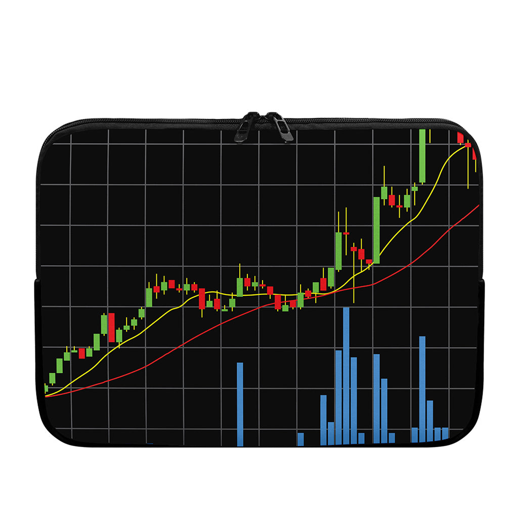 Candlestick Stock Graph Chart Print Laptop Sleeve