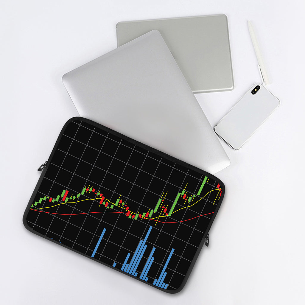 Candlestick Stock Graph Chart Print Laptop Sleeve