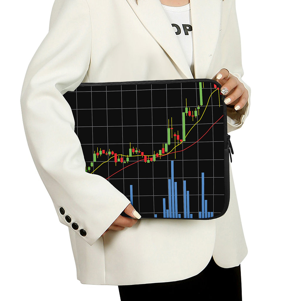 Candlestick Stock Graph Chart Print Laptop Sleeve