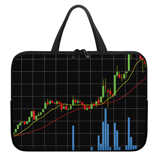 Candlestick Stock Graph Chart Print Laptop Sleeve With Handle