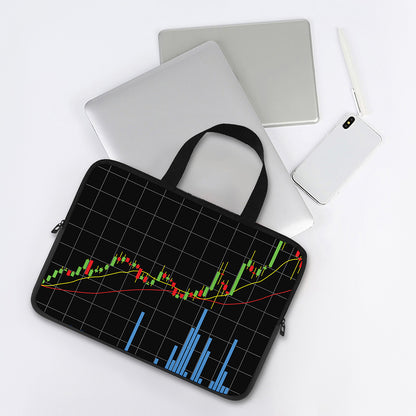 Candlestick Stock Graph Chart Print Laptop Sleeve With Handle