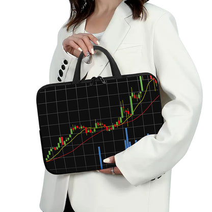 Candlestick Stock Graph Chart Print Laptop Sleeve With Handle