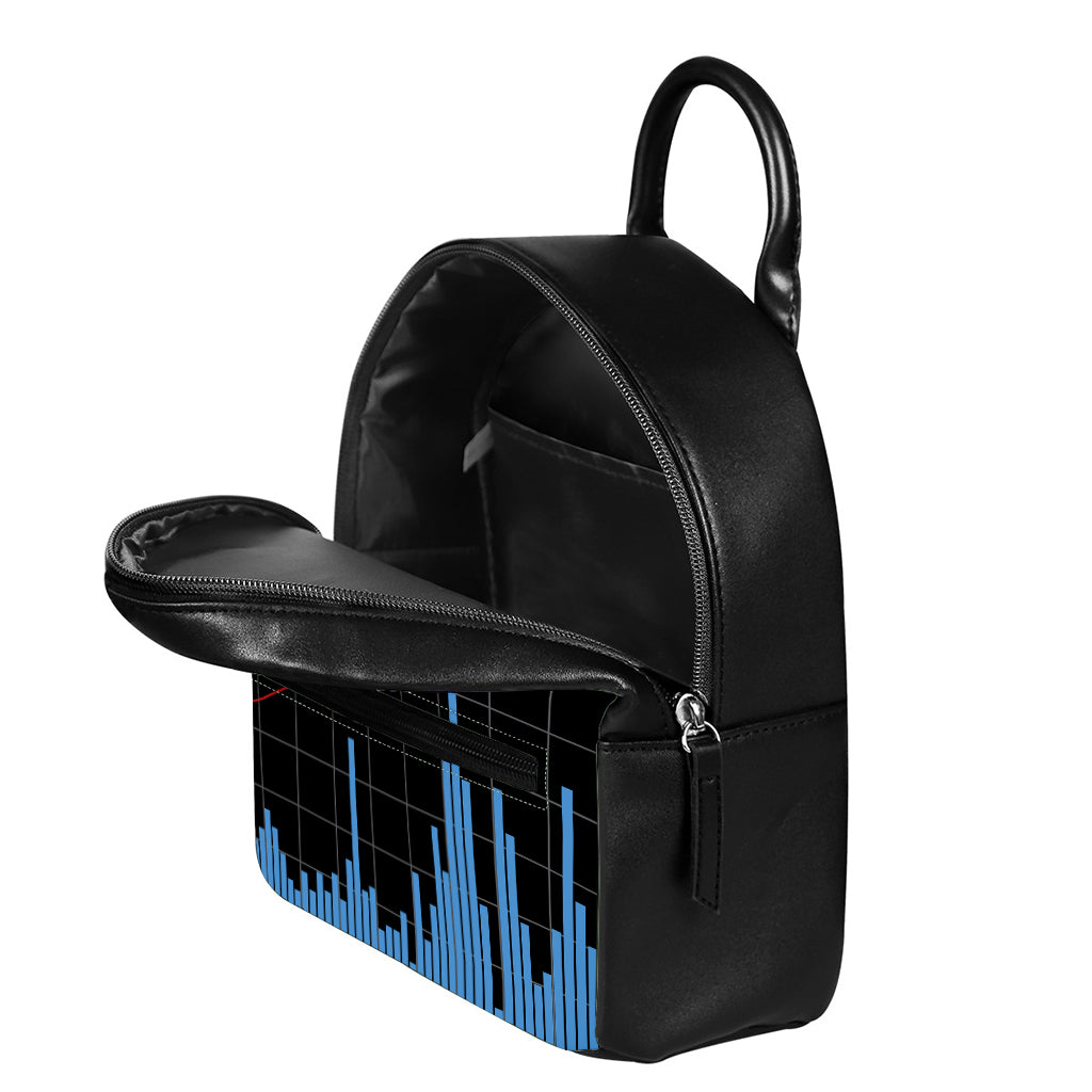 Candlestick Stock Graph Chart Print Leather Backpack