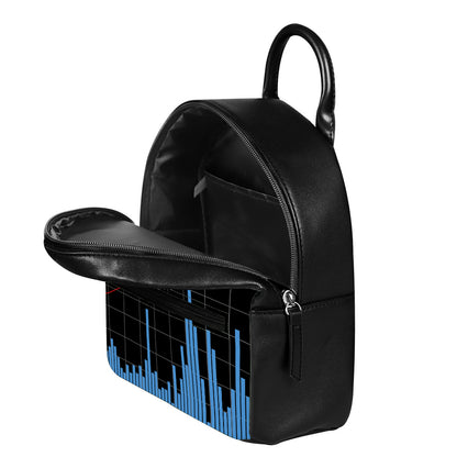 Candlestick Stock Graph Chart Print Leather Backpack