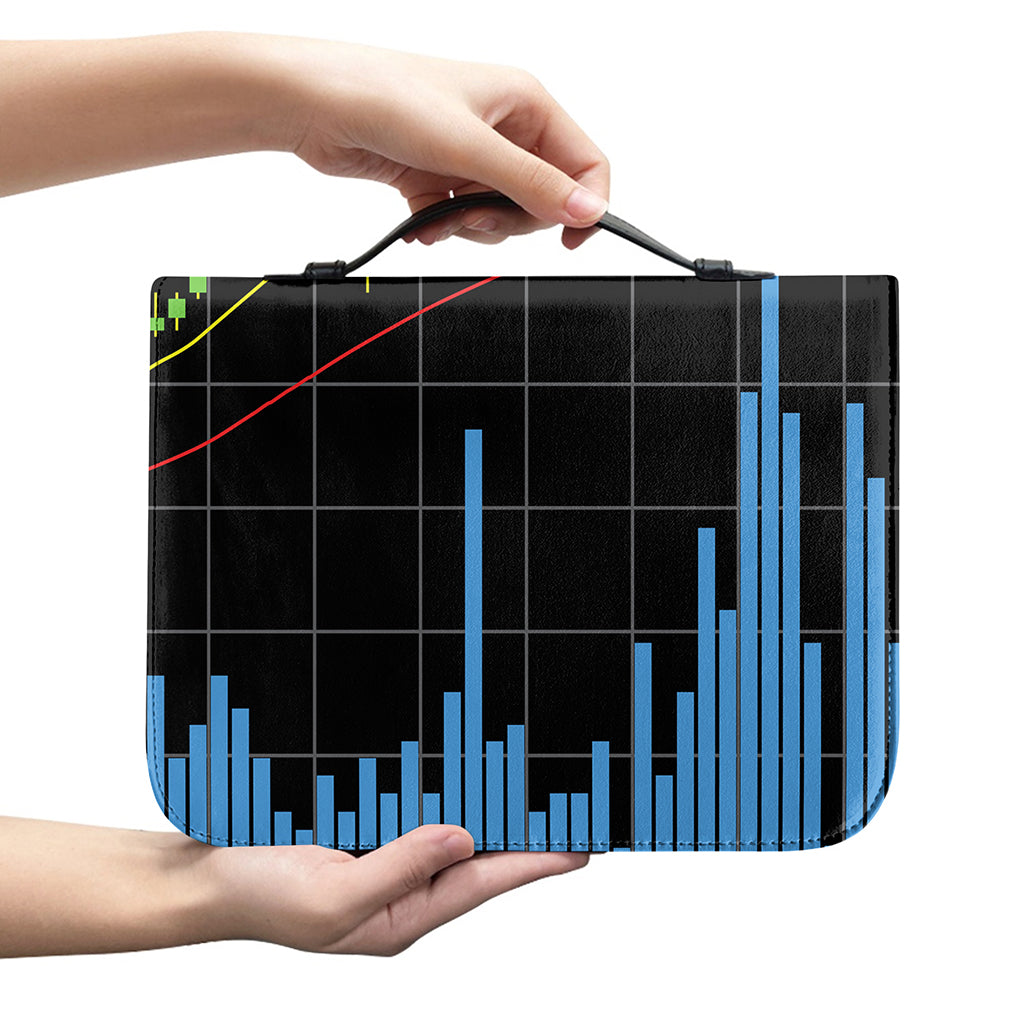 Candlestick Stock Graph Chart Print Leather Bible Cover