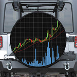 Candlestick Stock Graph Chart Print Leather Spare Tire Cover