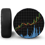 Candlestick Stock Graph Chart Print Leather Spare Tire Cover