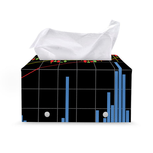 Candlestick Stock Graph Chart Print Leather Tissue Box Cover