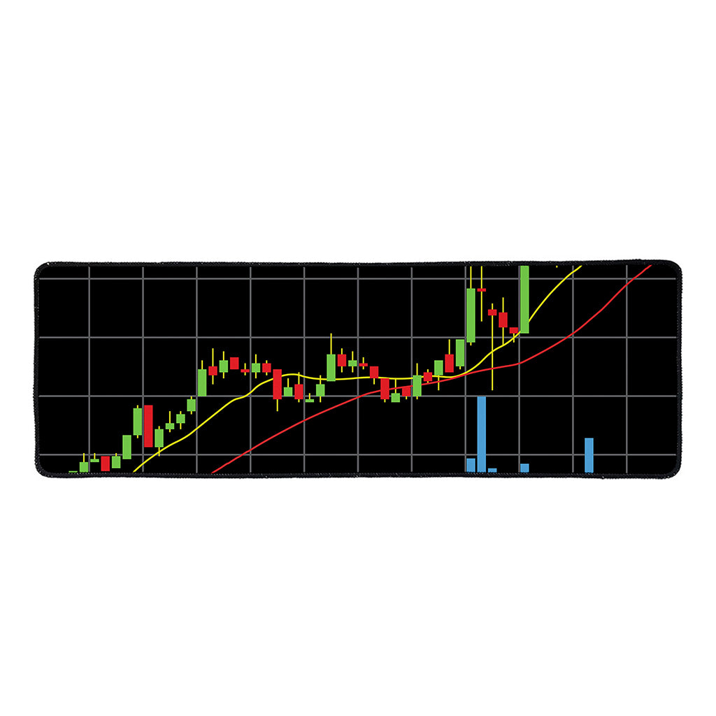 Candlestick Stock Graph Chart Print Long Kitchen Mat