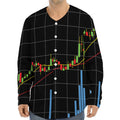 Candlestick Stock Graph Chart Print Long Sleeve Baseball Jersey