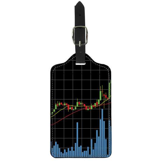 Candlestick Stock Graph Chart Print Luggage Tag