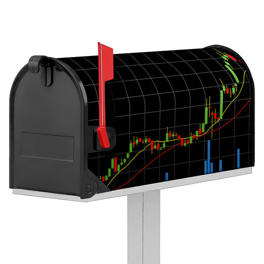 Candlestick Stock Graph Chart Print Mailbox Cover