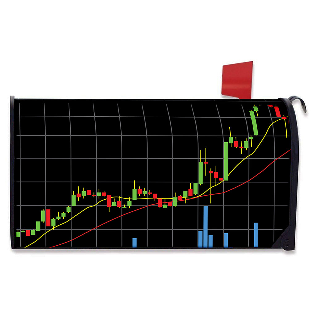 Candlestick Stock Graph Chart Print Mailbox Cover