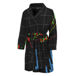 Candlestick Stock Graph Chart Print Men's Bathrobe