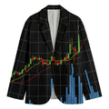 Candlestick Stock Graph Chart Print Men's Blazer