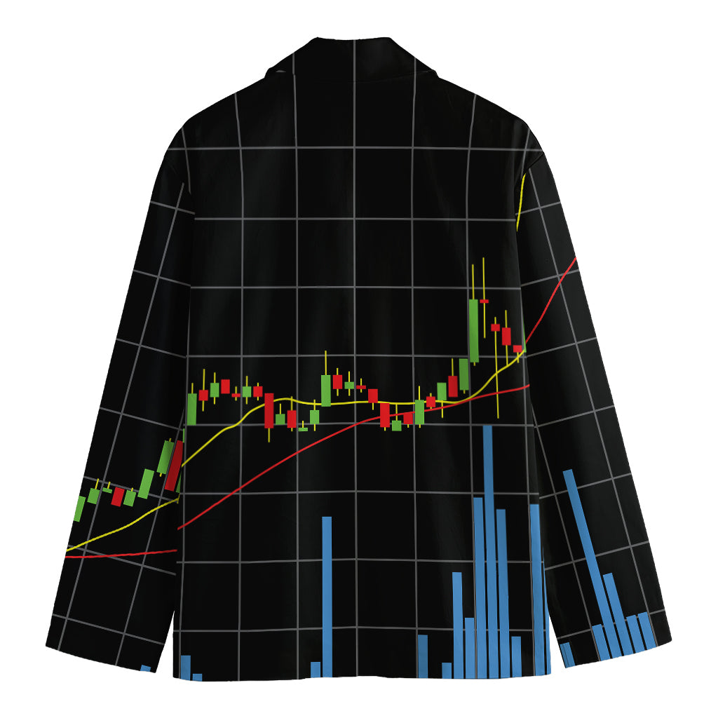 Candlestick Stock Graph Chart Print Men's Blazer
