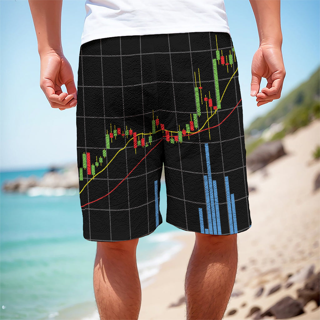 Candlestick Stock Graph Chart Print Men's Cargo Shorts