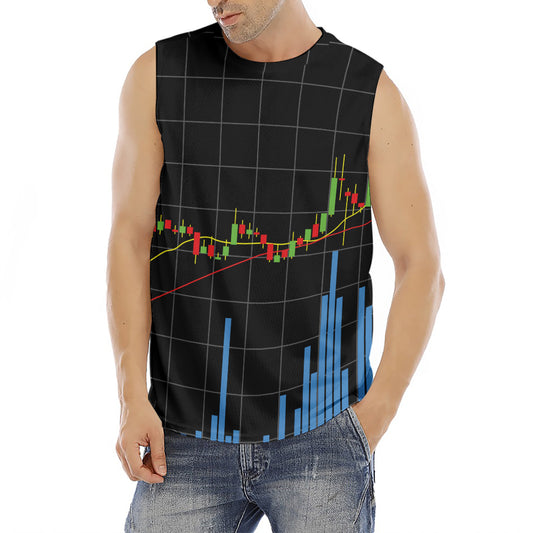 Candlestick Stock Graph Chart Print Men's Fitness Tank Top