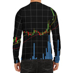 Candlestick Stock Graph Chart Print Men's Long Sleeve Rash Guard