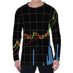 Candlestick Stock Graph Chart Print Men's Long Sleeve T-Shirt