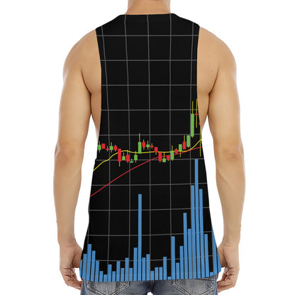 Candlestick Stock Graph Chart Print Men's Muscle Tank Top