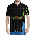 Candlestick Stock Graph Chart Print Men's Polo Shirt