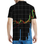Candlestick Stock Graph Chart Print Men's Polo Shirt